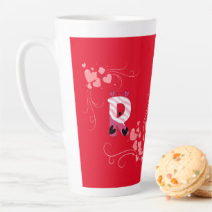 Caneca De Café Latte Letra do Nome "R"
