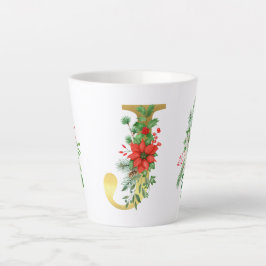 Caneca De Café Latte Letra Dourada Lata De Xmas Monograma