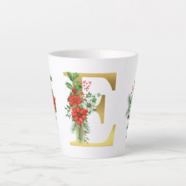 Caneca De Café Latte Letra Latte Mug Dourada Monograma
