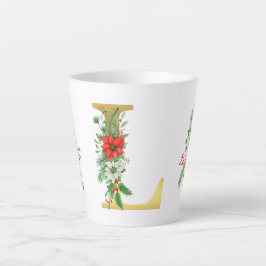 Caneca De Café Latte Letra Latte Mug Dourada Monograma