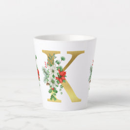 Caneca De Café Latte Letra Latte Mug Dourada Monograma
