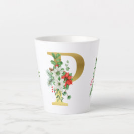 Caneca De Café Latte Letra Latte Mug Dourada Monograma