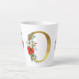 Caneca De Café Latte Letra Latte Mug Dourada Monograma