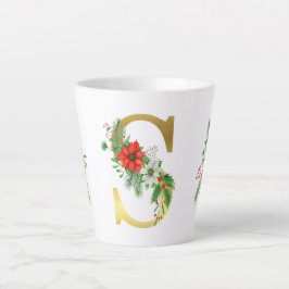 Caneca De Café Latte Letra Latte Mug Dourada Monograma