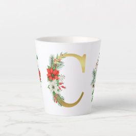 Caneca De Café Latte Letra Latte Mug Dourada Monograma