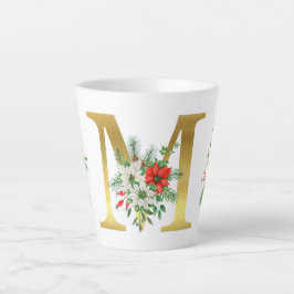 Caneca De Café Latte Letra Latte Mug Dourada Monograma