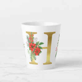 Caneca De Café Latte Letra Latte Mug Dourada Monograma