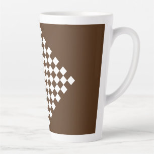 Caneca De Café Latte Letra Marrom e Branca Verificada