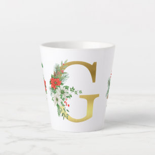 Caneca De Café Latte Letra Monogramas Latte Mug - Dourada