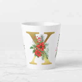 Caneca De Café Latte Letra Monogramas Latte Mug - Dourada