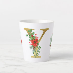Caneca De Café Latte Letra Monogramas Latte Mug - Dourada