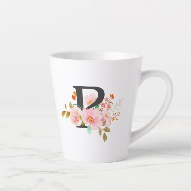 Caneca De Café Latte Letra P (Direita)
