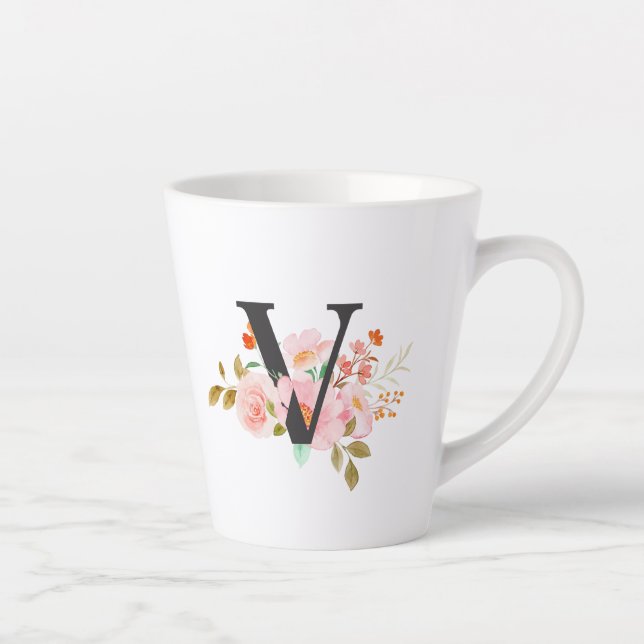 Caneca De Café Latte Letra V (Direita)