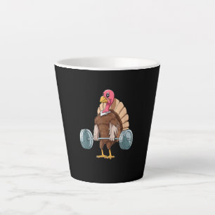Caneca De Café Latte Levantamento de Peso da Turquia - Dia de Ação de