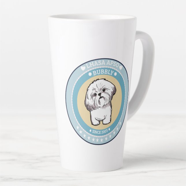 Caneca De Café Latte Lhasa Apso (Ângulo direito)
