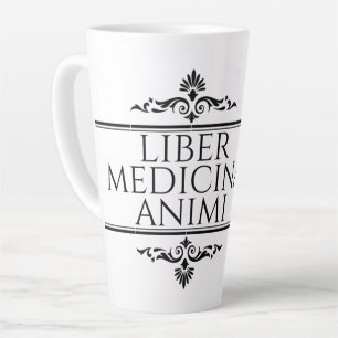 Caneca De Café Latte Liber Medicina Animi Botão Chaveiro