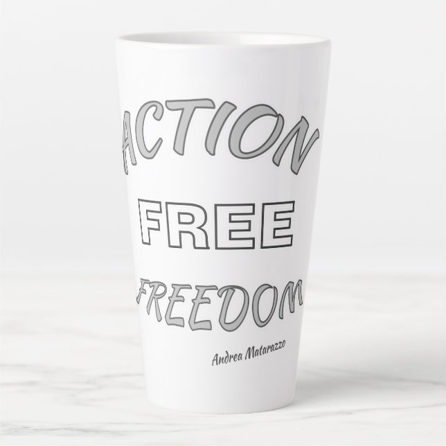 Caneca De Café Latte Liberdade de ação (Frente)