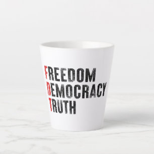 Caneca De Café Latte Liberdade Democracia Verdade