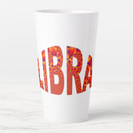 Caneca De Café Latte Libra - Amarelo Laranja Fogo Azul