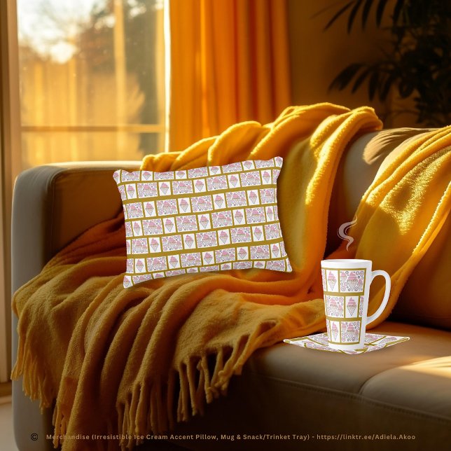 Caneca De Café Latte Licença de Sorvete irresistível em Caramel (Irresistible Ice Cream Liquorice & Caramel Accent Pillow, Mug & Snack/Trinket Tray. Love it? GET it!)