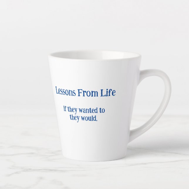 Caneca De Café Latte Lições de vida Latte Mug (Direita)