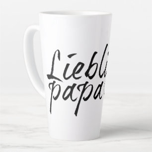 Caneca De Café Latte Lieblingspapa - Schwarzer Schriftzug 00001