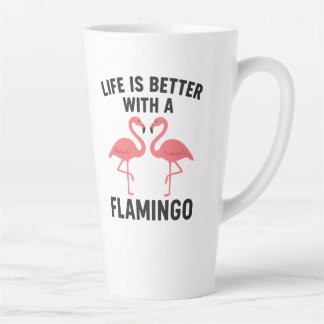 Caneca De Café Latte life is better with flamingo