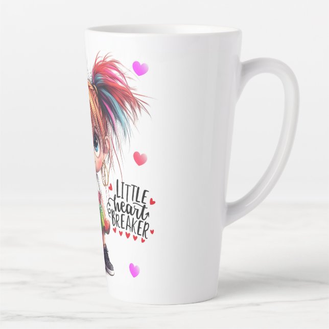 Caneca De Café Latte Lil Quirky Girl Heartbreak Latte Mug (Direita)