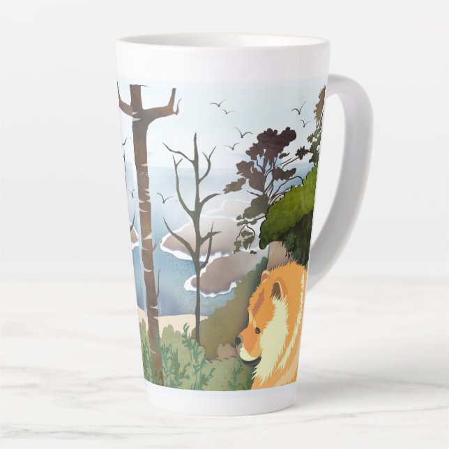 Caneca De Café Latte LIL WEATHER Chow - Mug com design de ambos os lado (Ângulo direito)