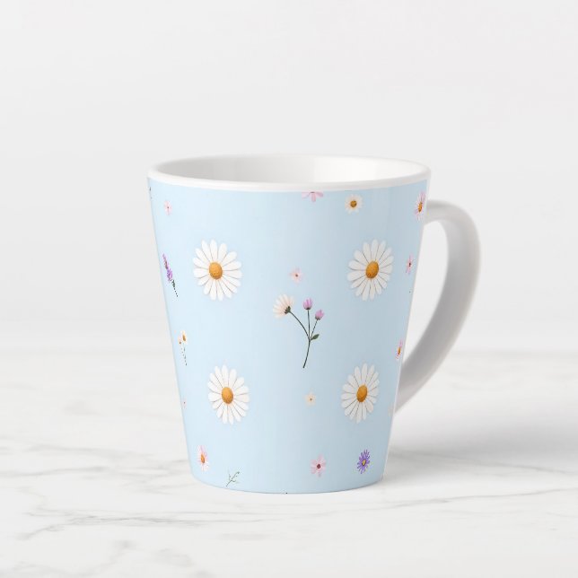 Caneca De Café Latte Lilac Bloomlets  (Ângulo direito)