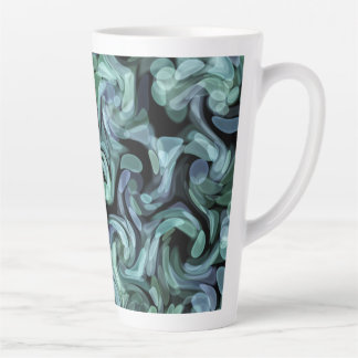 Caneca De Café Latte Lilac Blue Swirl Watercolor II Latte Mug