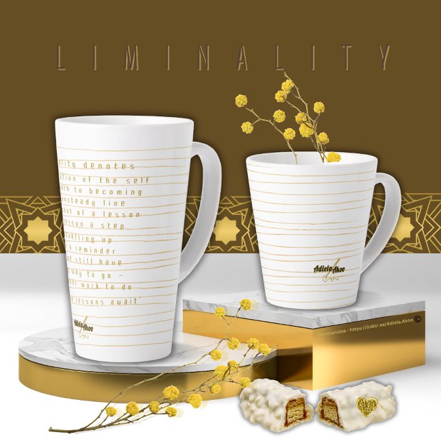Caneca De Café Latte Liminalidade Pequena Lata de Lata da Poeta Adiela  (Liminality Latte Mugs designed by Poet Adiela Akoo. Love it? GET it! Shop inspirational gift combos!)