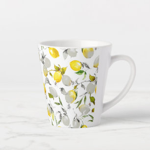 Caneca De Café Latte Limões aquarela 21