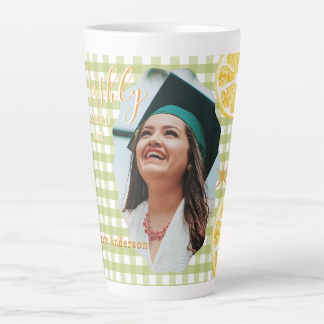 Caneca De Café Latte Limon Gingaham Recém-Formado  (Frente)