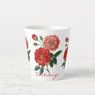Caneca De Café Latte Limpeza de Rosa vermelha de Vintage Thunder_Cove