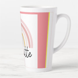 Caneca De Café Latte Linda Brigitte com o Rainbow rosa Latte Mug.