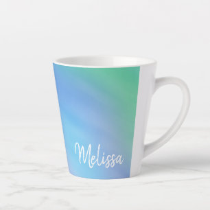 Caneca De Café Latte Linda Céu Arco-Íris Personalizada