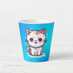 Caneca De Café Latte Linda Gato Estilo Kawaii Clipart-47758