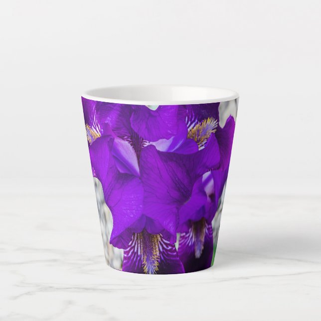 Caneca De Café Latte Linda íris roxa (Frente)