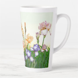 Caneca De Café Latte Lindas Flores Íris da Primavera