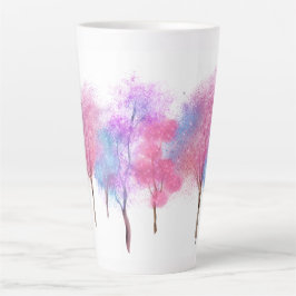 Caneca De Café Latte Lindas Pastel Trees
