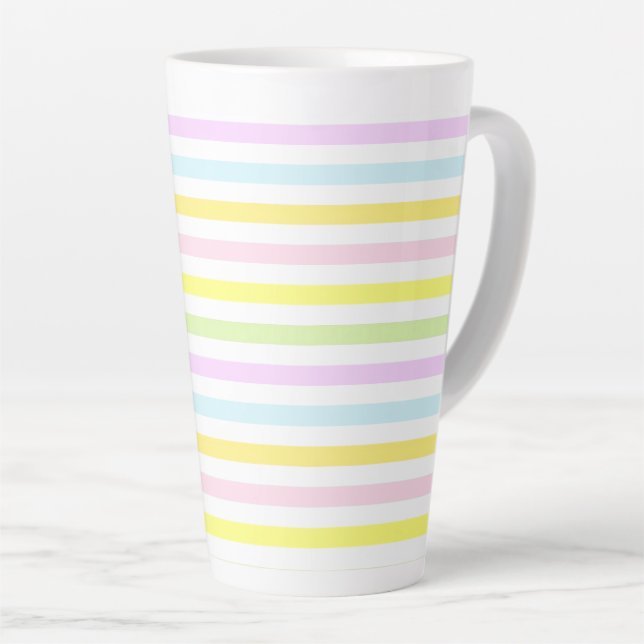 Caneca De Café Latte Lindas tiras em Pastel Colors (Ângulo direito)