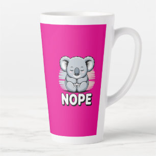 Caneca De Café Latte Lindo coala dormindo “Não” Desenho animado engraça