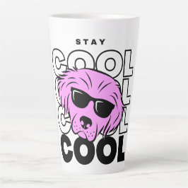 Caneca De Café Latte Lindo estilo Cachorro Rosa Único Latim
