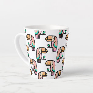 Caneca De Café Latte lindo presente de tucano tropical para crianças 
