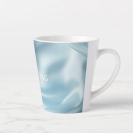 Caneca De Café Latte Lindo Seda Falsa Azul Claro Feminino