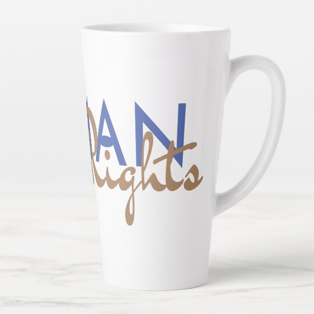Caneca De Café Latte Linha de vida dos direitos humanos (Direita)