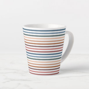 Caneca De Café Latte Linhas Arco-íris Mínimas e Suaves