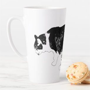 Caneca De Café Latte Linhas Negritas, Reflexão Silenciosa