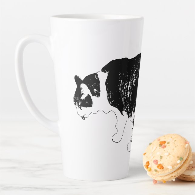 Caneca De Café Latte Linhas Negritas, Reflexão Silenciosa (In Situ)